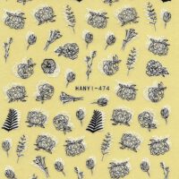 מדבקה| עלים ופרחים HANYI-474