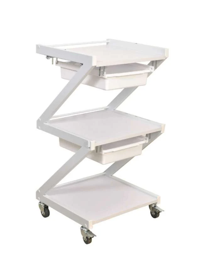 עגלת קוסמטיקה | עגלת לטיפולים צרה לבנה