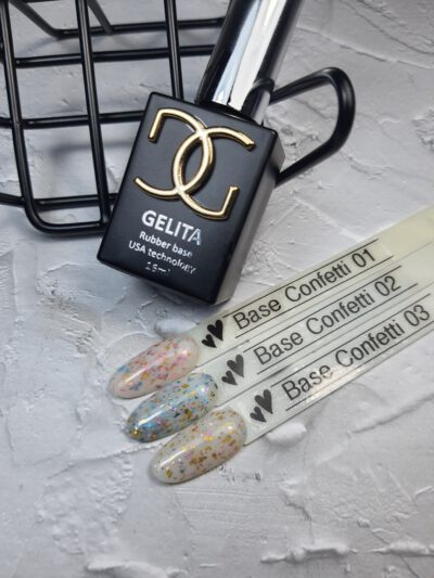 ⁦GELITA| בייס ראבר 16 מ"ל- קונפטי 02 | Confetti⁩ – תמונה ⁦3⁩