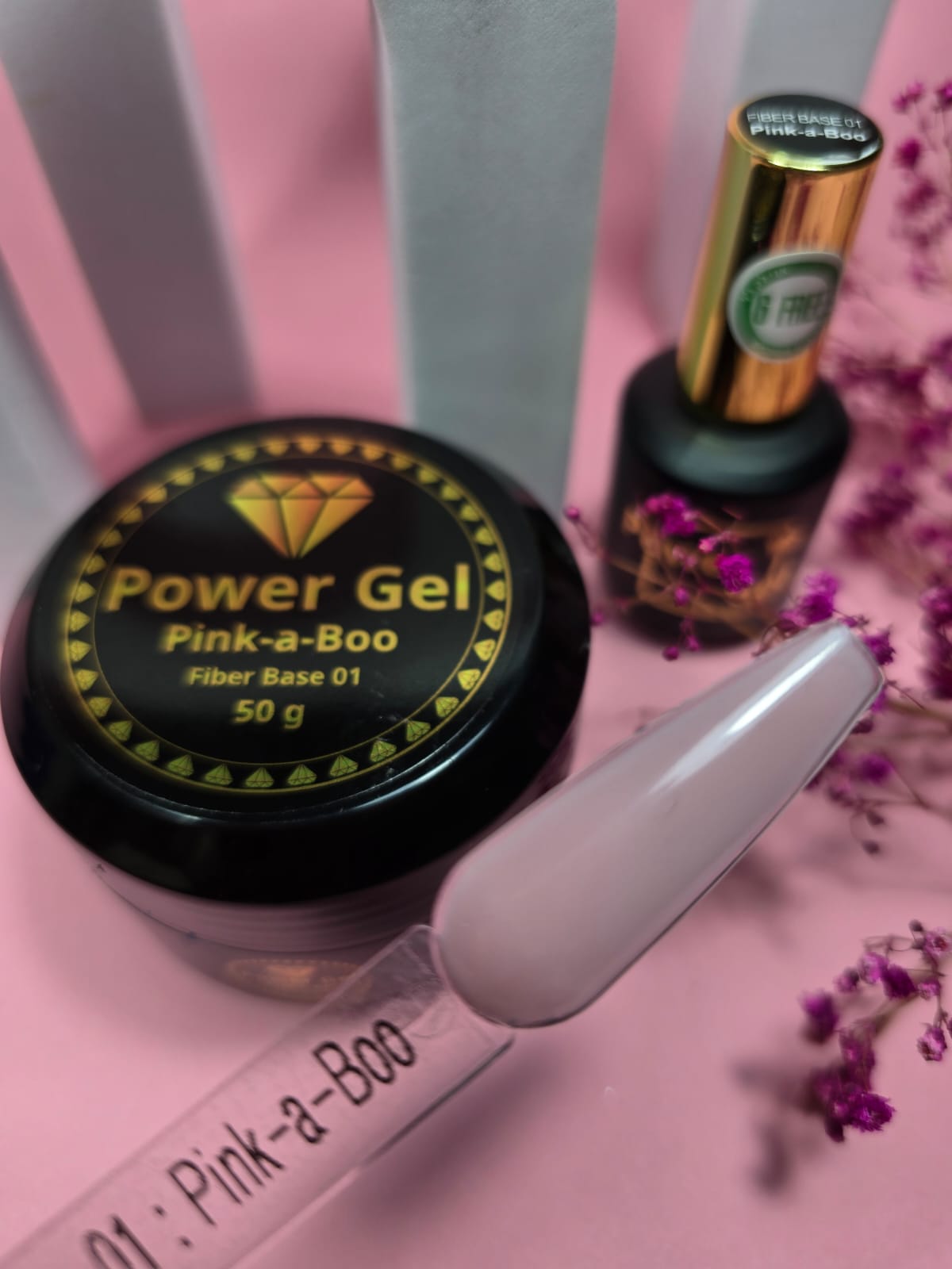 POWER GEL | פייבר בייס ~ Fiber base: pink a boo