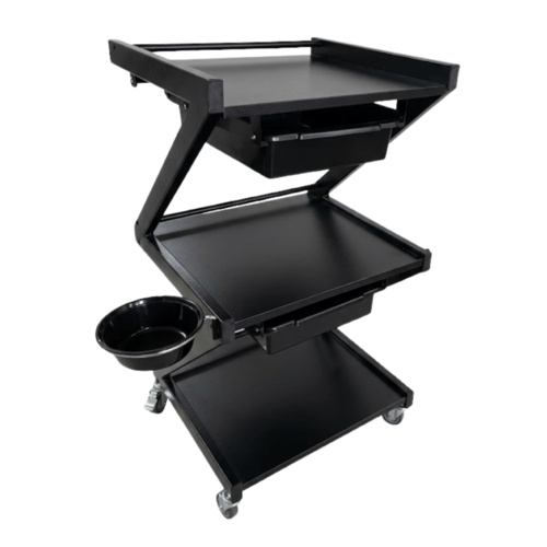 עגלת קוסמטיקה | עגלת לטיפולים צרה שחורה